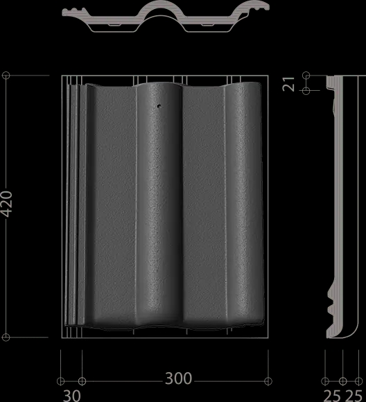 Минеральная черепица Braas Франкфуртская Графит