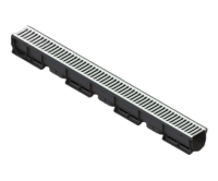 Лоток водоотводный пластиковый S'park cо стальной решеткой кл. А15 Черный 90*90*1000