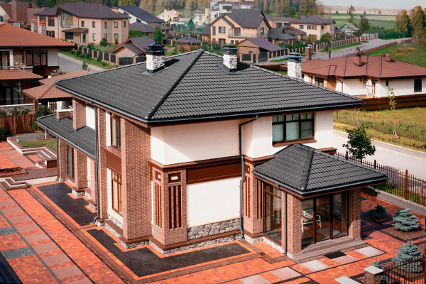 Минеральная черепица Braas Франкфуртская Графит