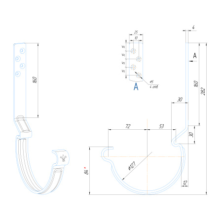 Крюк длинный с комплектом крепления Aquasystem