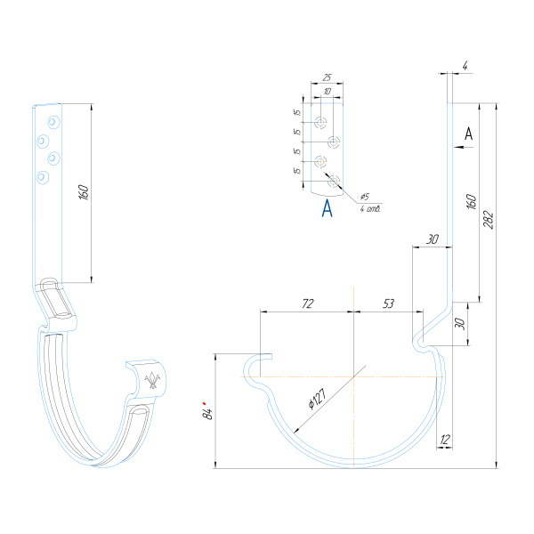 Крюк длинный с комплектом крепления Aquasystem